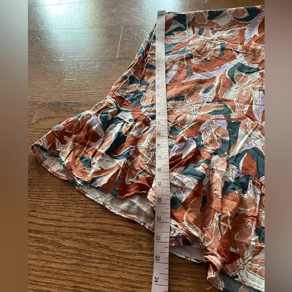 Nine West Floral Asymmetric Ruffle Hem Slip Skirt Medium Fairy Bloomcore Boho - Picture 7 of 9